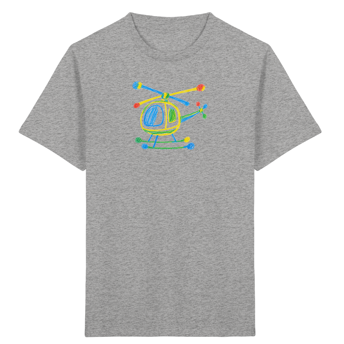 Bunter Farbpunkt Hubschrauber - Kinder Bio T-Shirt