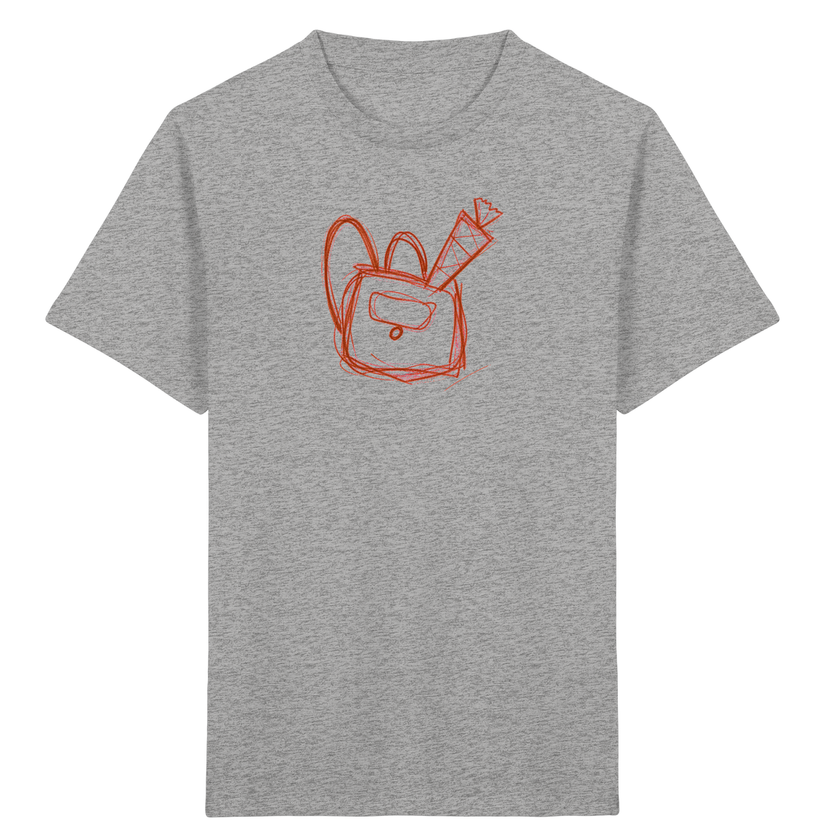 Zimtbrauner Ranzen mit Schultüte - Kinder Bio T-Shirt