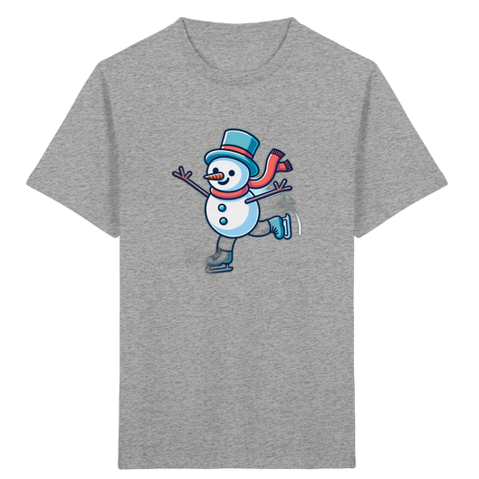Schlittschuh laufender Schneemann: Winter Spaß Shirt