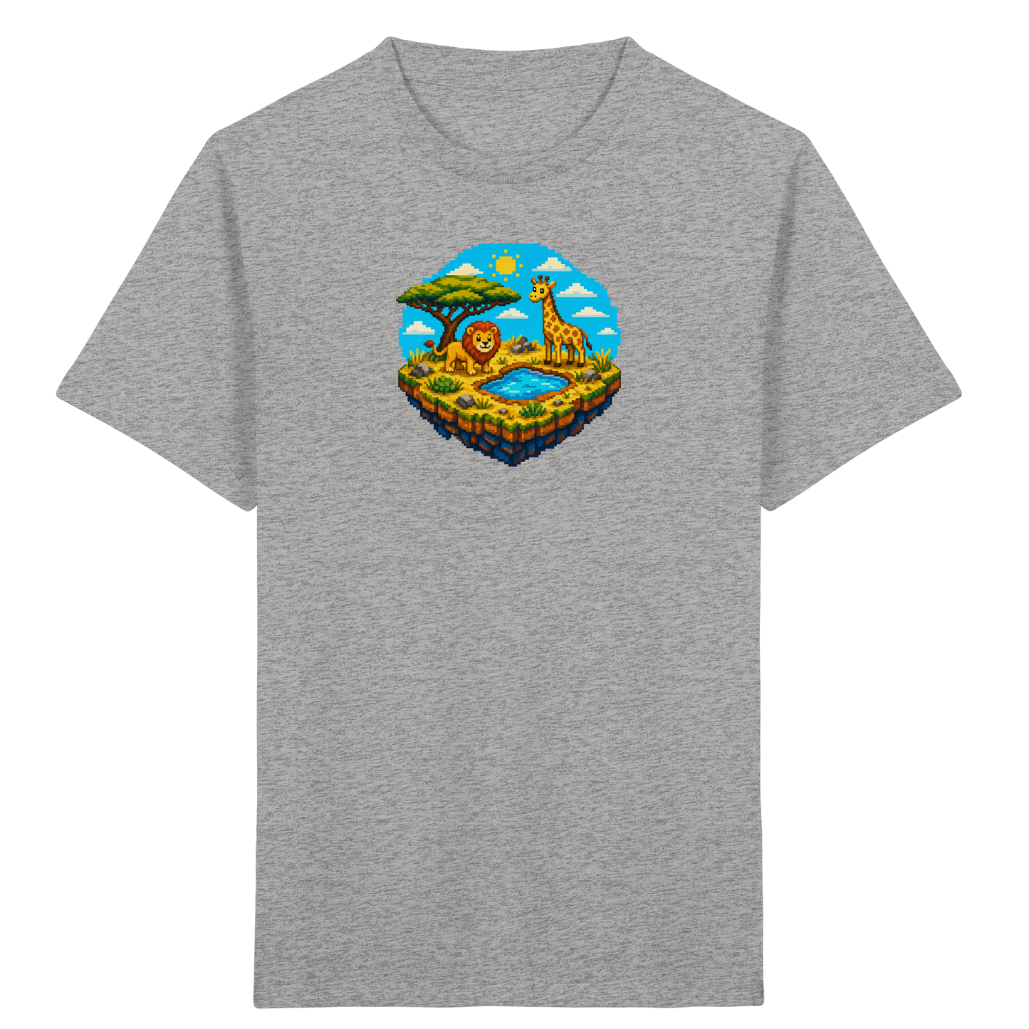 Verspieltes Pixel Safari T-Shirt Kinder - Kinder Bio T-Shirt