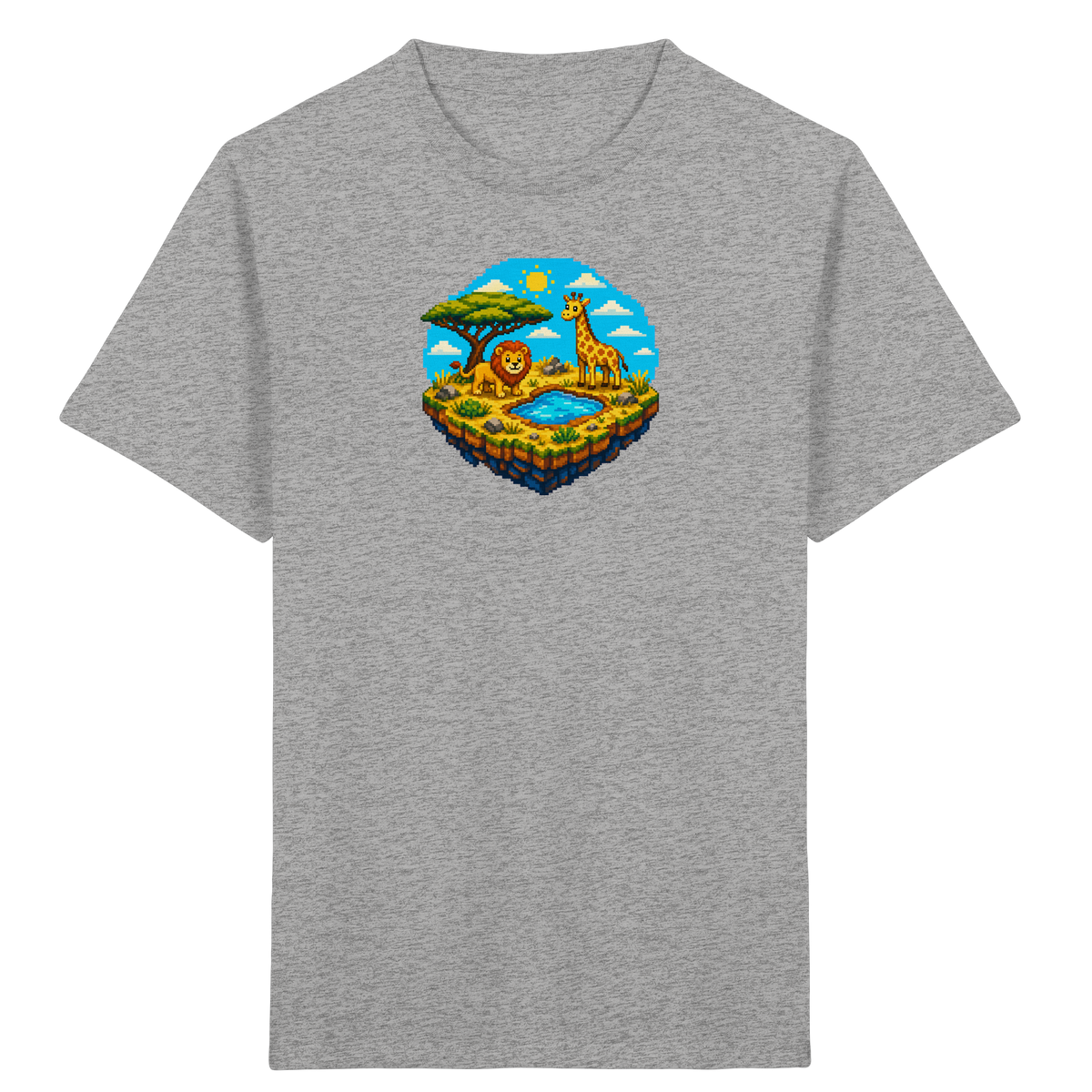 Verspieltes Pixel Safari T-Shirt Kinder - Kinder Bio T-Shirt