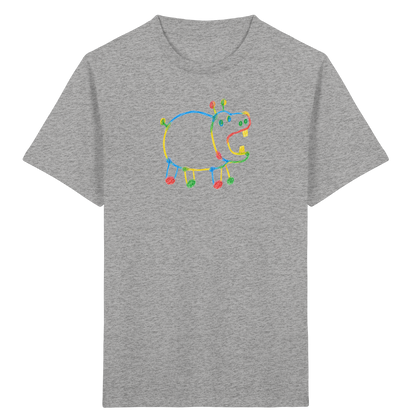 Buntes Farbpunkt Nilpferd Shirt - Kinder Bio T-Shirt