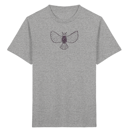 Eule von oben gezeichnet - Kinder Bio T-Shirt