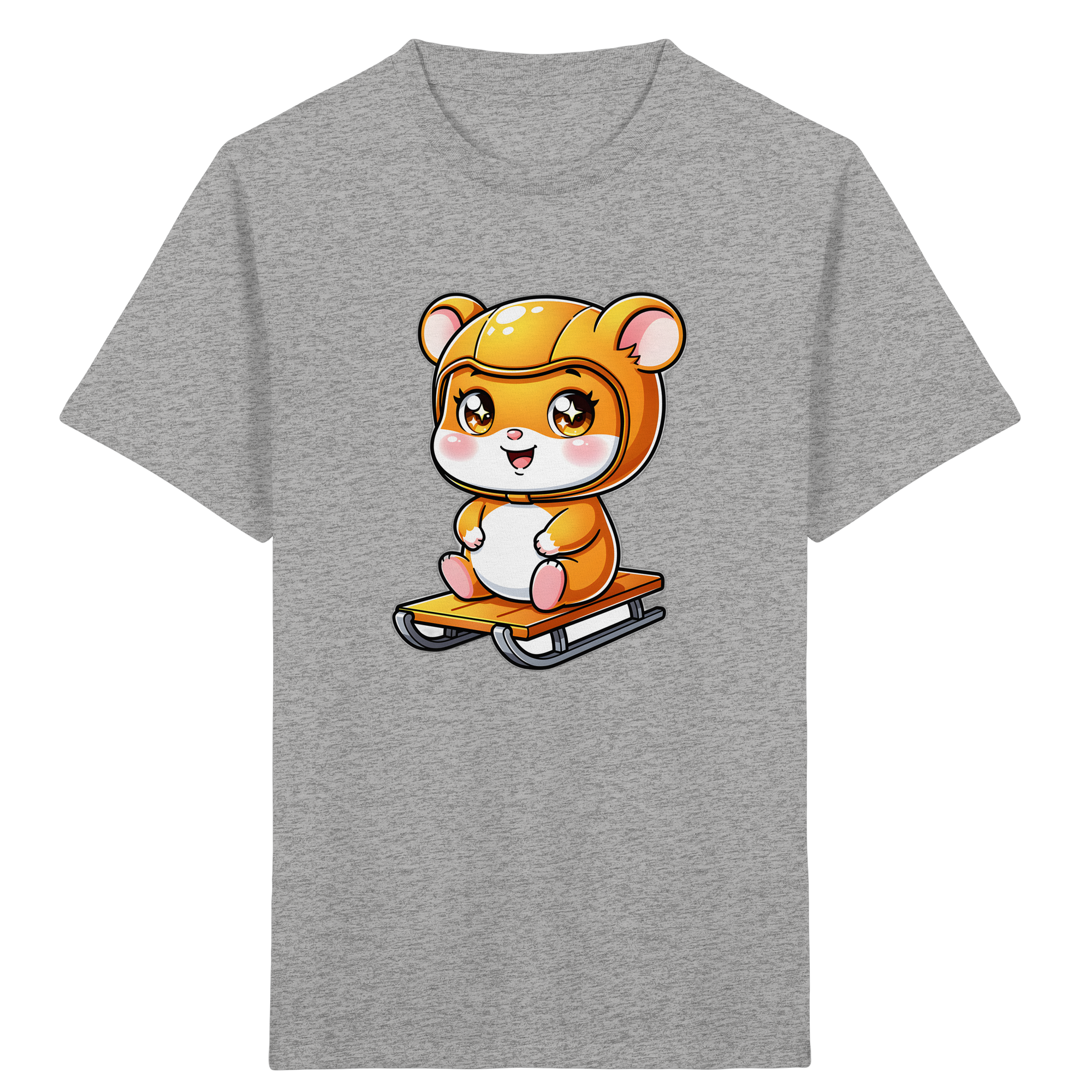 Hamster auf Schlitten – Cartoon-Kinder-T-Shirt