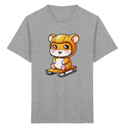 Kinder-T-Shirt mit Hamster auf einem Schlitten