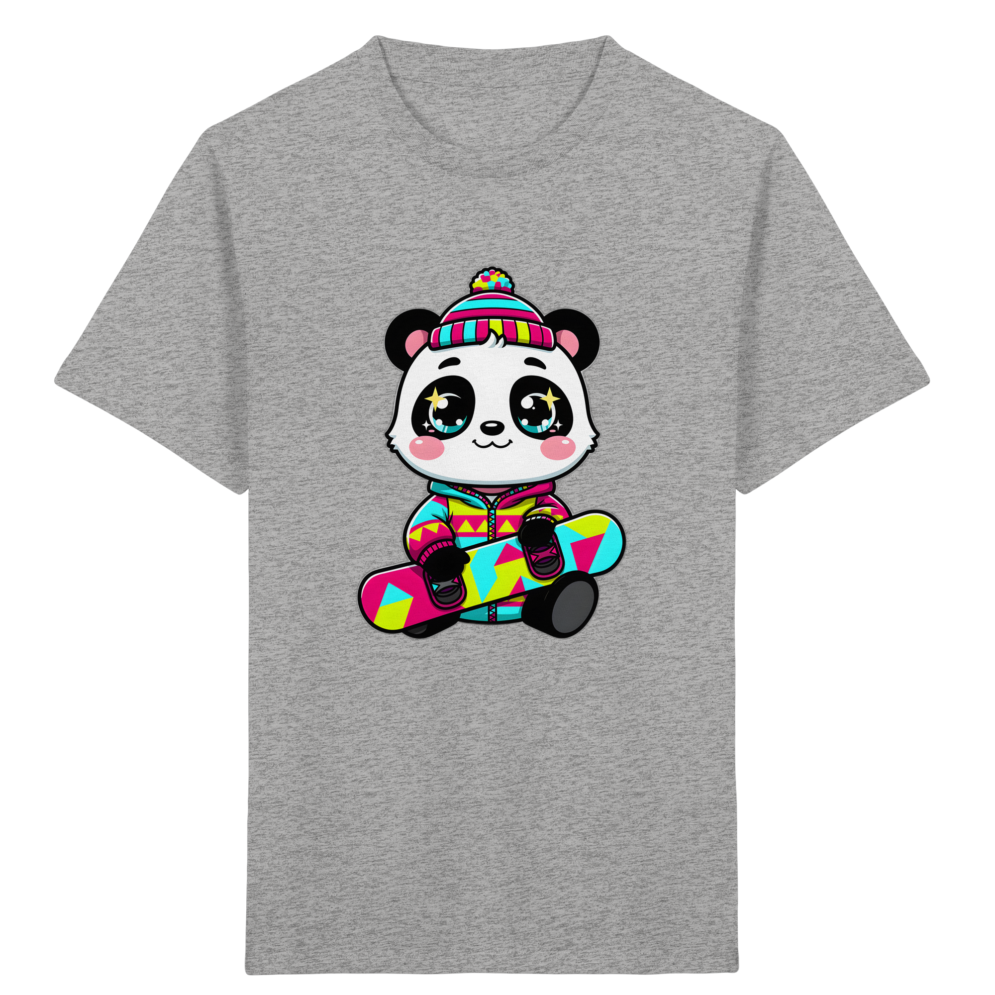 Panda auf dem Snowboard – Winter-Kinder-T-Shirt