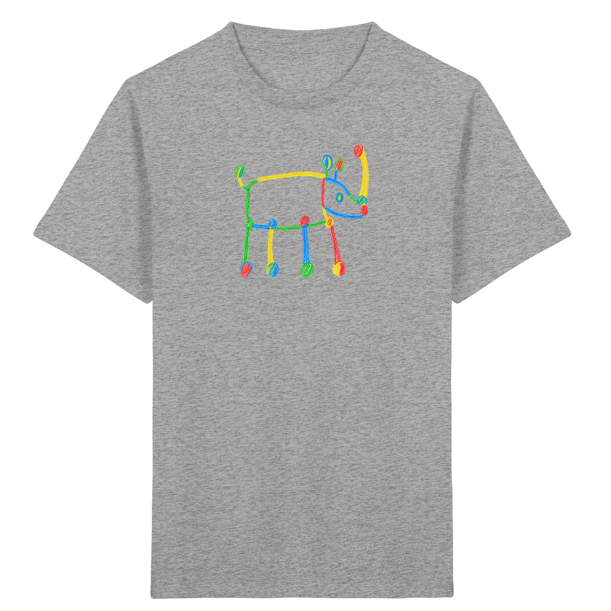 Buntes Farbpunkt Nashorn Shirt - Kinder Bio T-Shirt