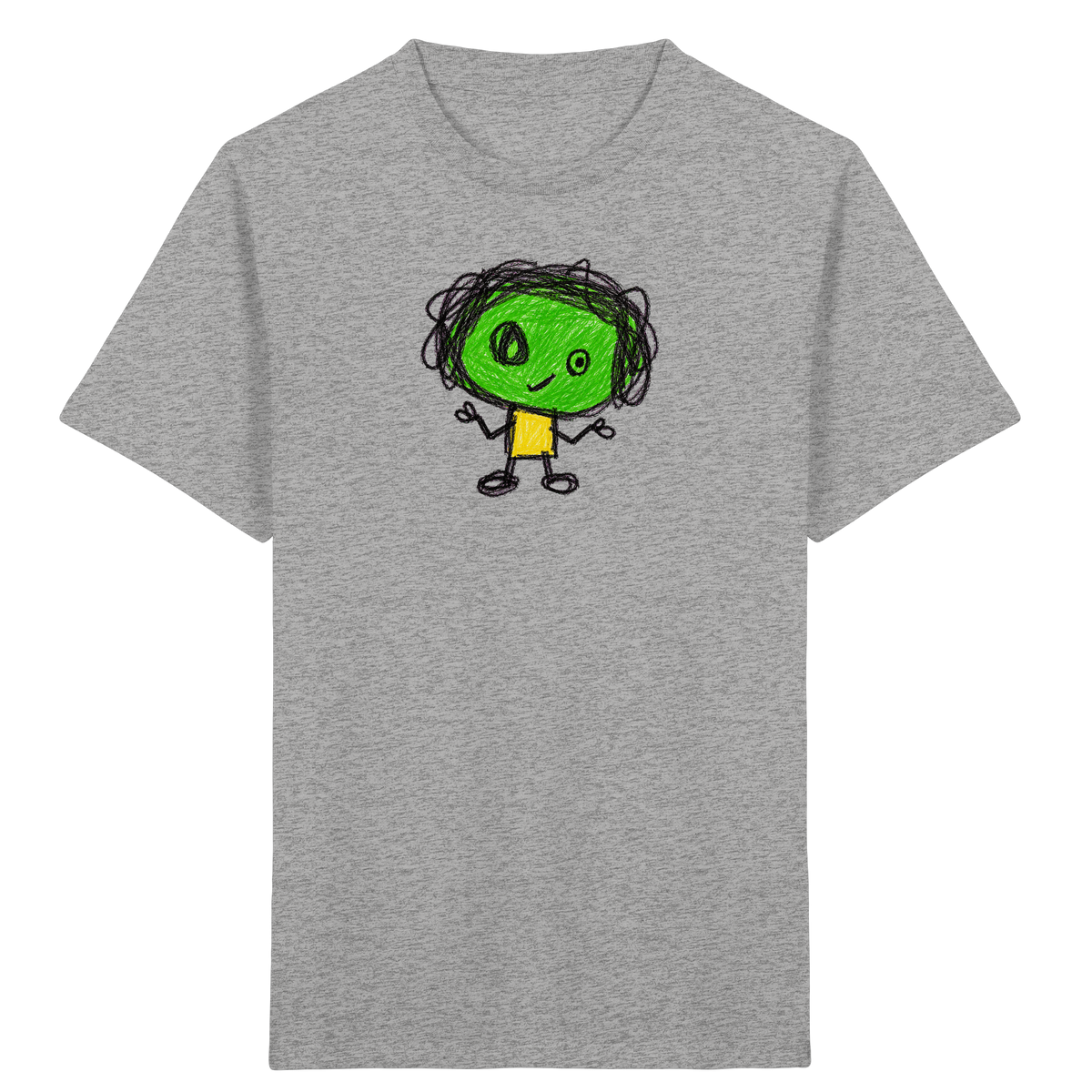 Kritzelkopf mit Zopfkranz - Kinder Bio T-Shirt