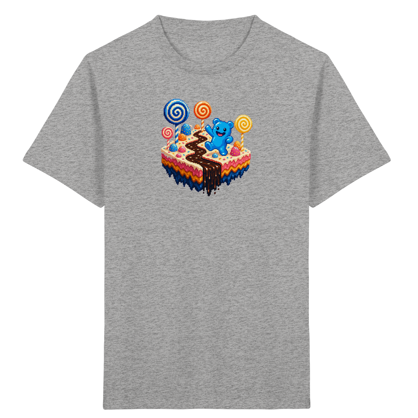 Pixel Gummibärchen auf süßer Insel - Kinder Bio T-Shirt