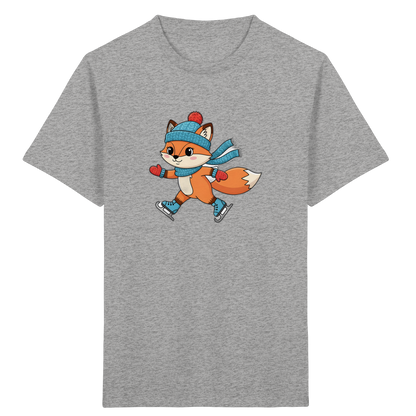 Fuchs auf Schlittschuhen – Kinder Bio-T-Shirt