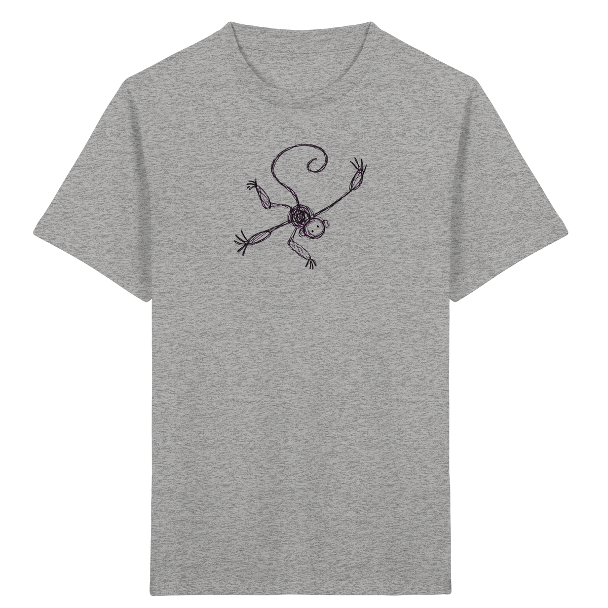 Affe von oben gezeichnet - Kinder Bio T-Shirt