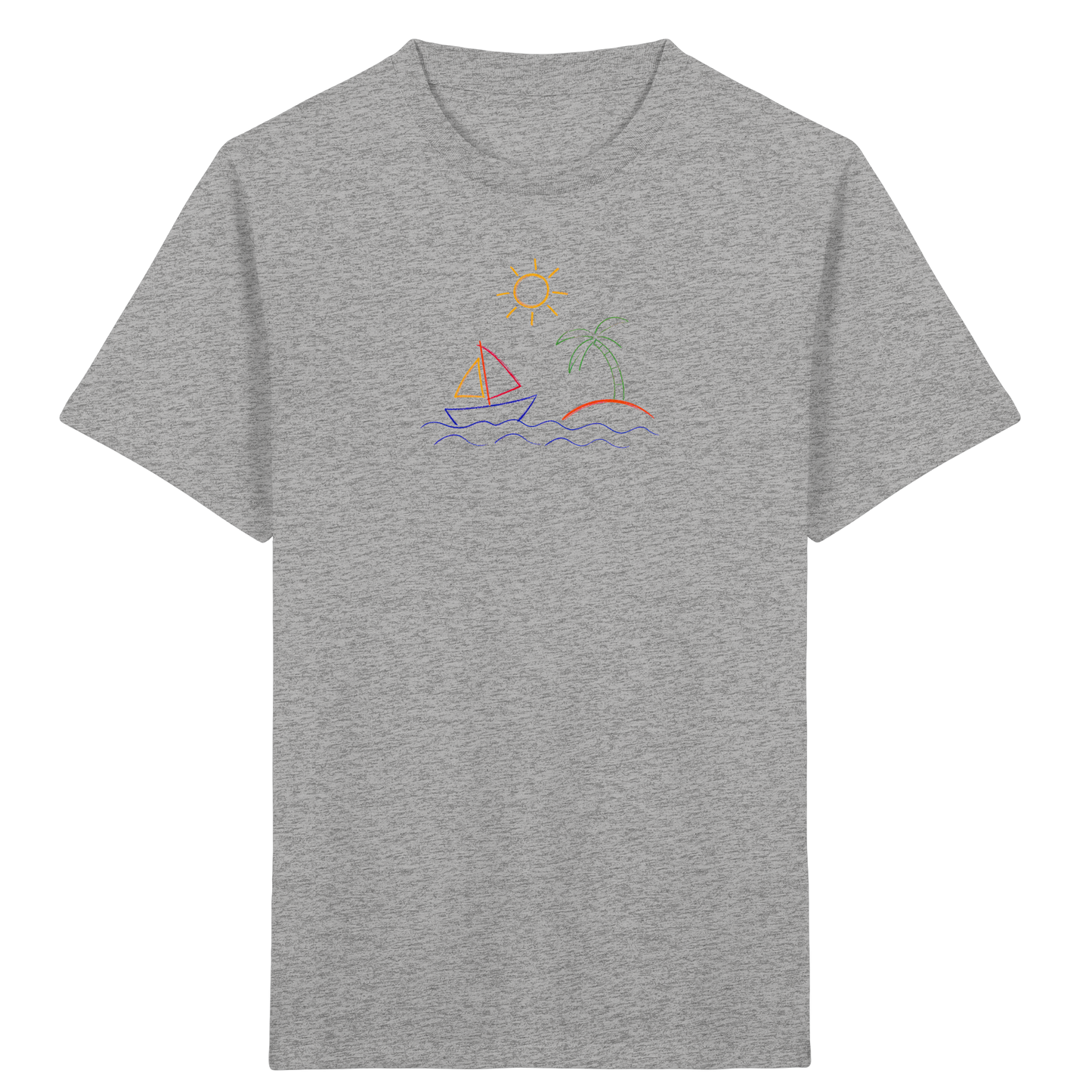 Fröhliches T-Shirt mit Segelboot Motiv - Kinder Bio T-Shirt