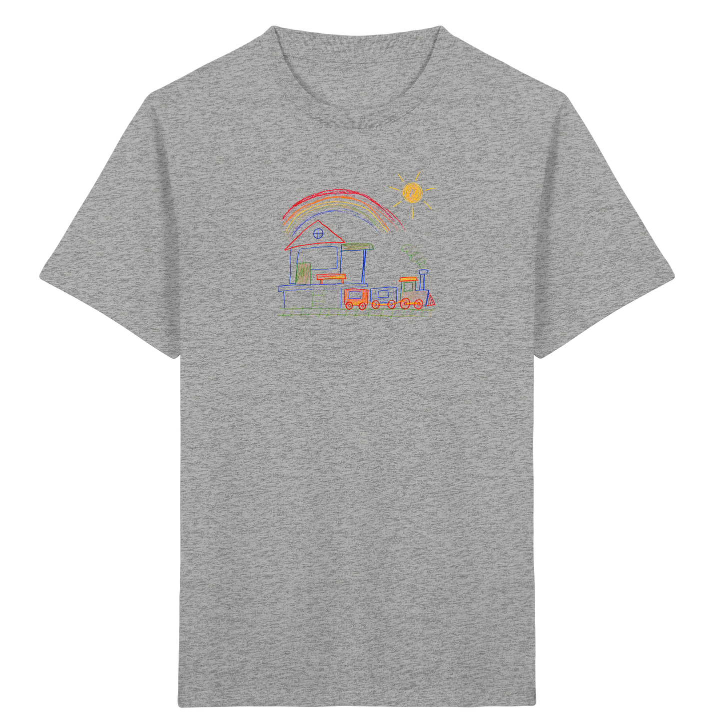 Buntes Kinder T-Shirt mit Zugmotiv - Kinder Bio T-Shirt