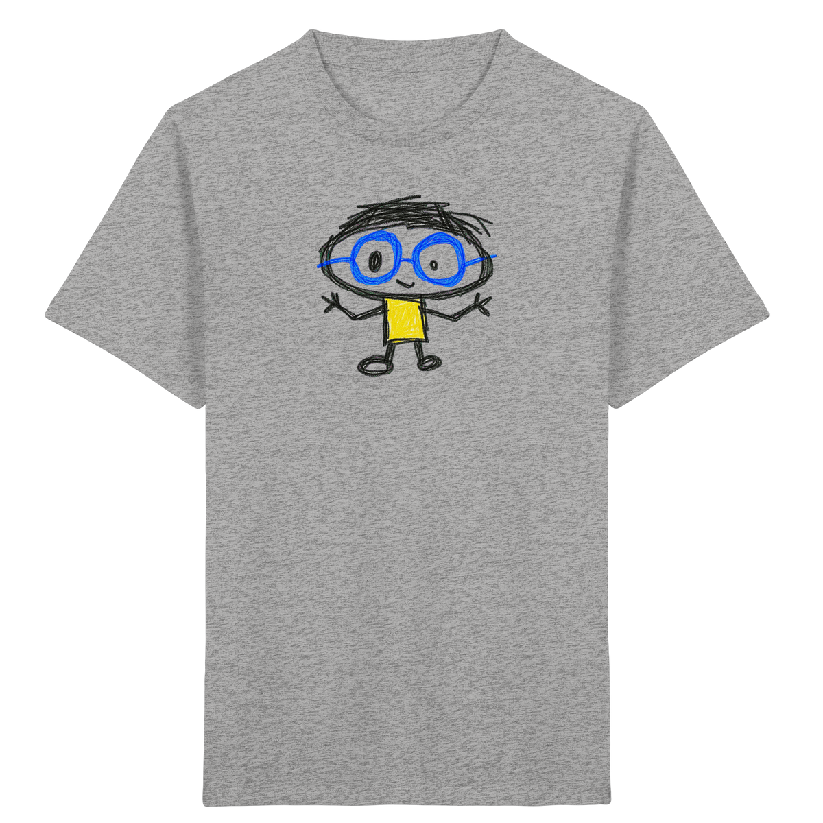 Kritzelkopf mit Riesenbrille - Kinder Bio T-Shirt