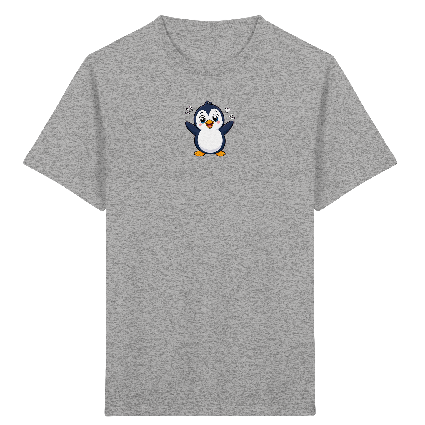 Fröhlicher Pinguin: Kinder-T-Shirt mit Herzchen - Kinder Bio T-Shirt
