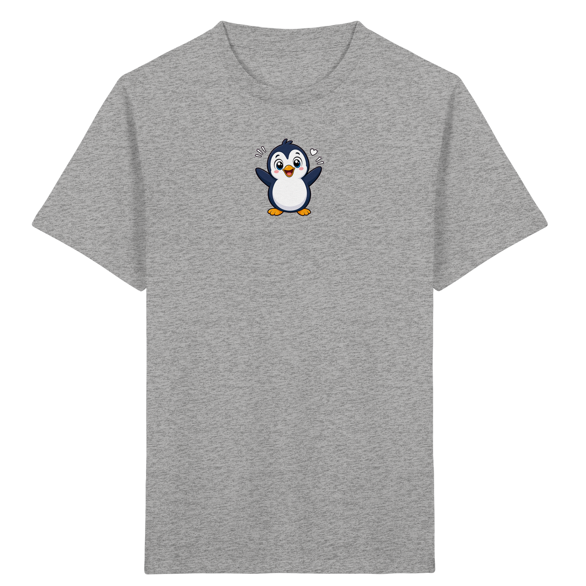 Fröhlicher Pinguin: Kinder-T-Shirt mit Herzchen - Kinder Bio T-Shirt