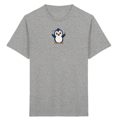 Fröhlicher Pinguin: Kinder-T-Shirt mit Herzchen - Kinder Bio T-Shirt