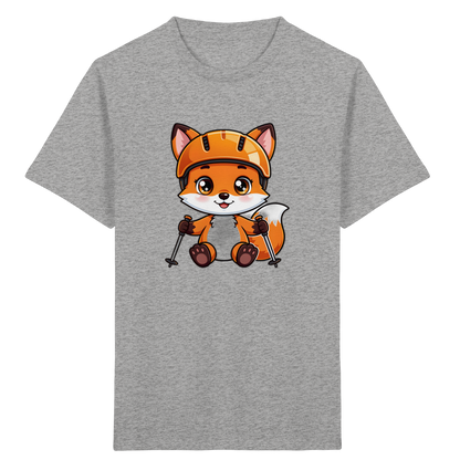 Fuchs auf Skiern – Kinder Bio-T-Shirt