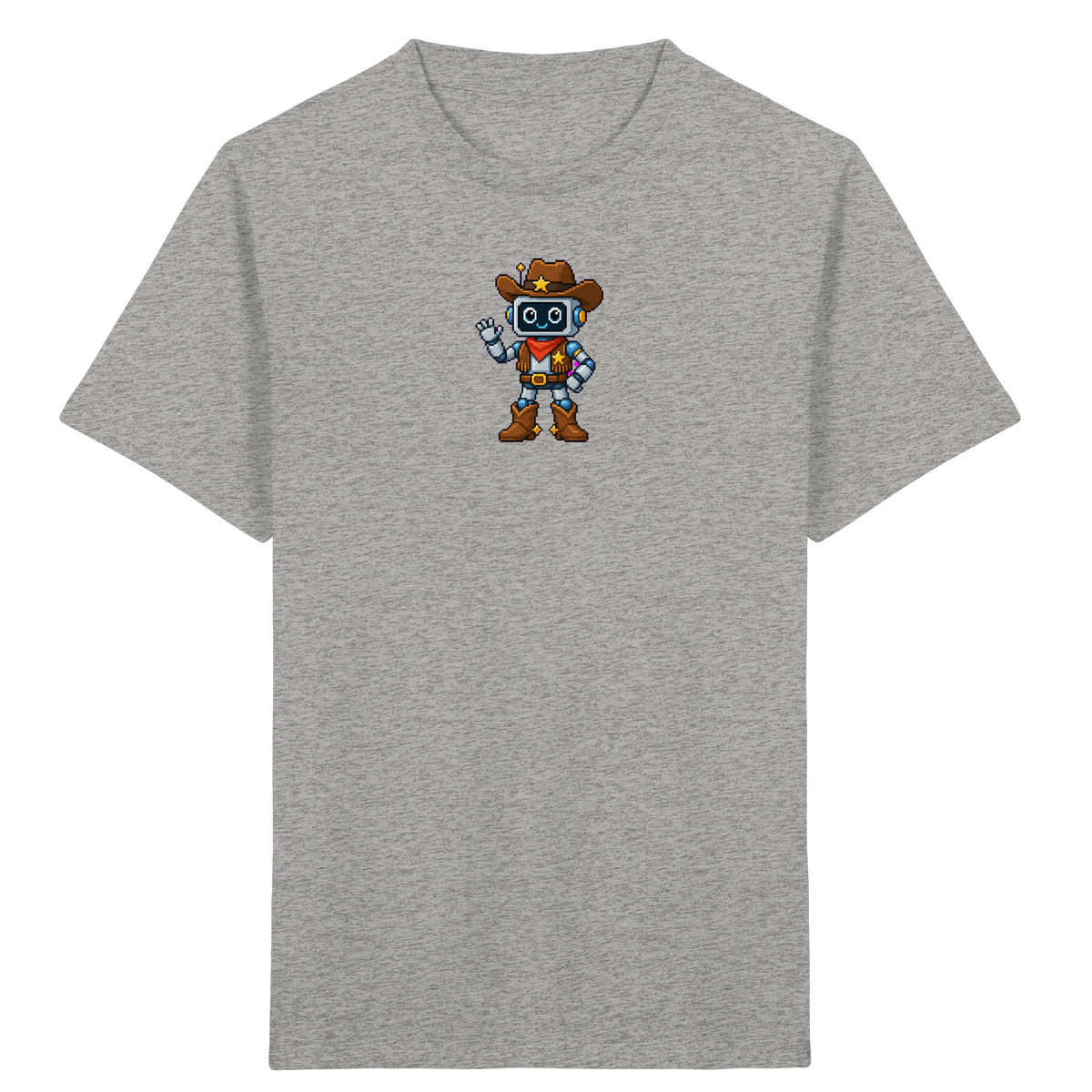 Pixel Roboter T-Shirt: Freundliches Lächeln - Kinder T-Shirt