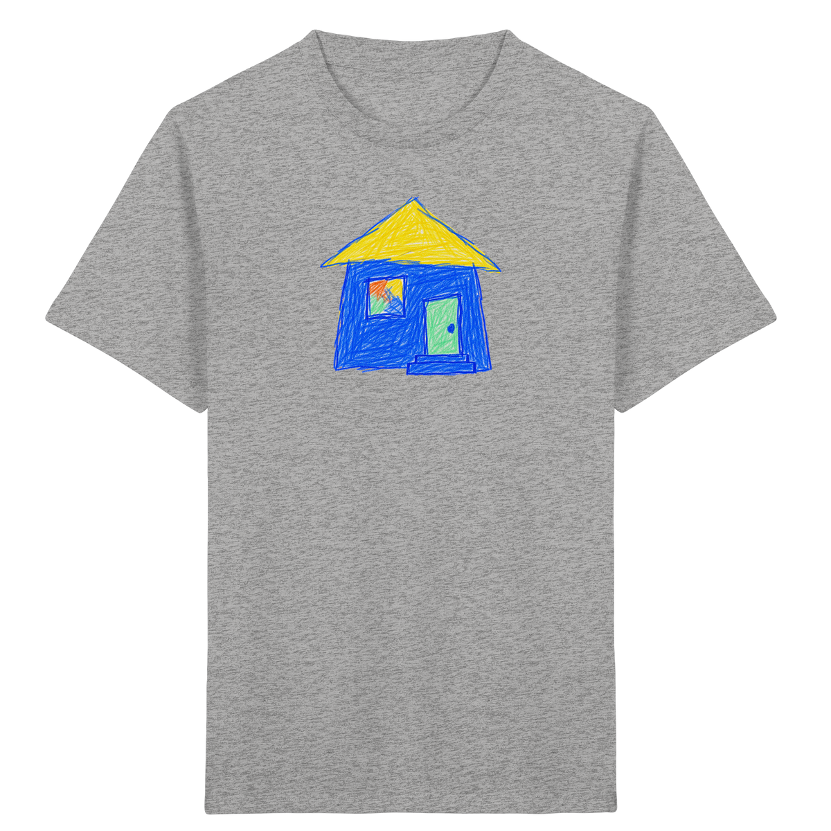 Blaues Regenbogenfenster Haus - Kinder Bio T-Shirt