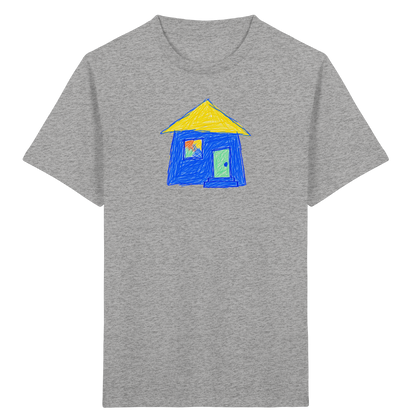 Blaues Regenbogenfenster Haus - Kinder Bio T-Shirt