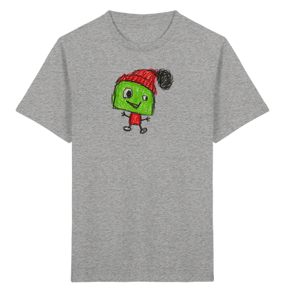 Kritzelkopf mit roter Bommelmütze - Kinder Bio T-Shirt