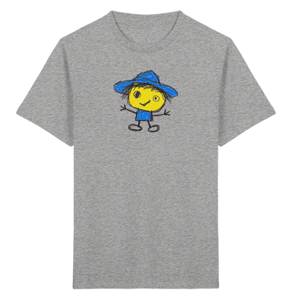 Kritzelkopf mit blauem Regenhut - Kinder Bio T-Shirt