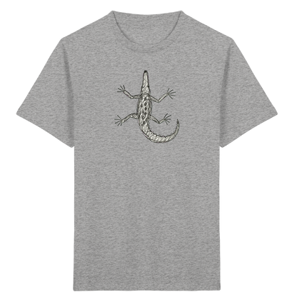 Krokodil von oben gezeichnet - Kinder Bio T-Shirt