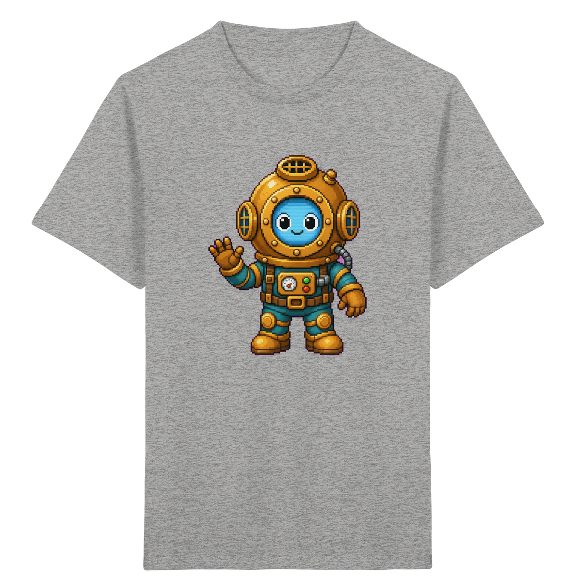 Pixel-Taucher: Goldener Helm Kinder T-Shirt - Kinder Bio T-Shirt