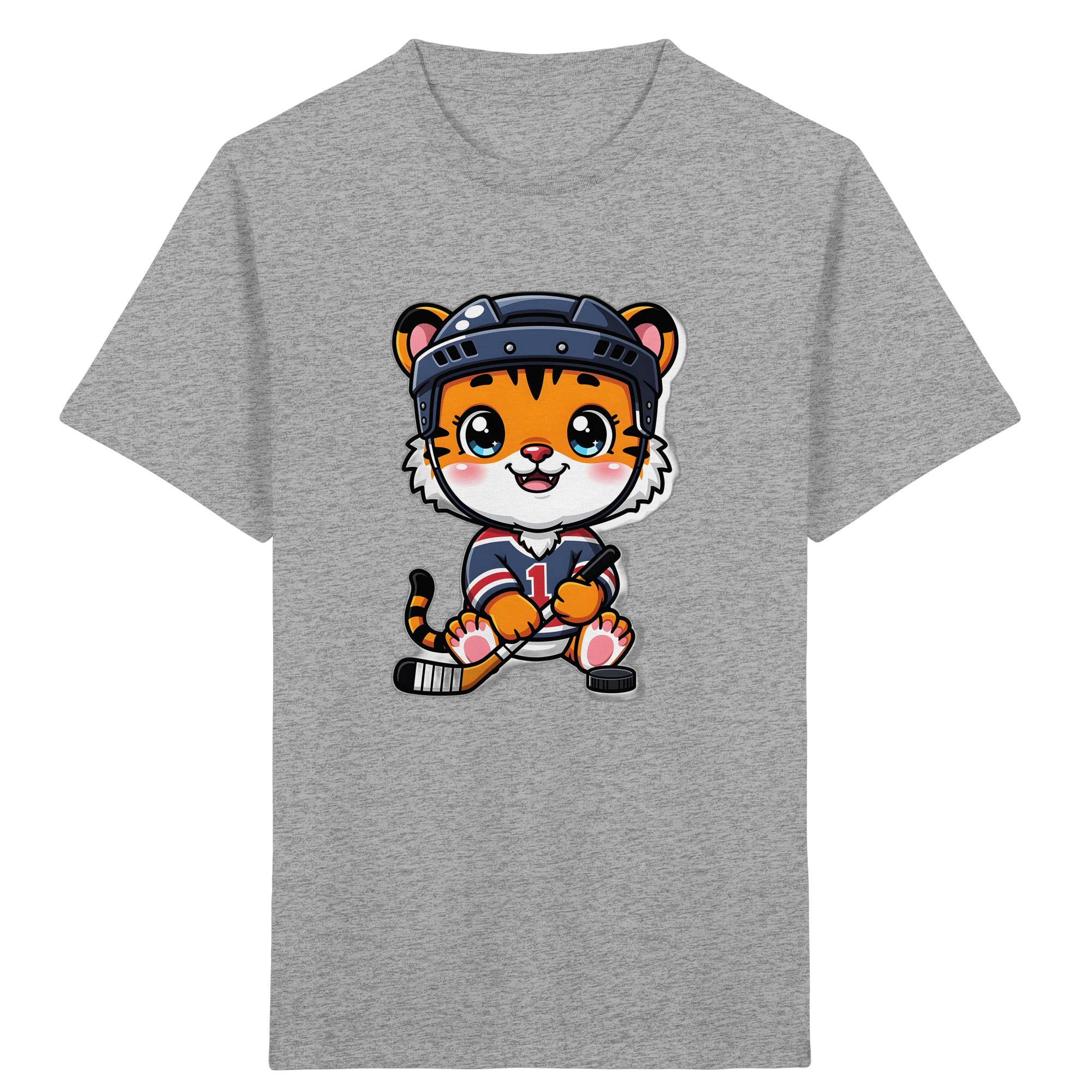 Tiger beim Eishockey – Kinder-T-Shirt