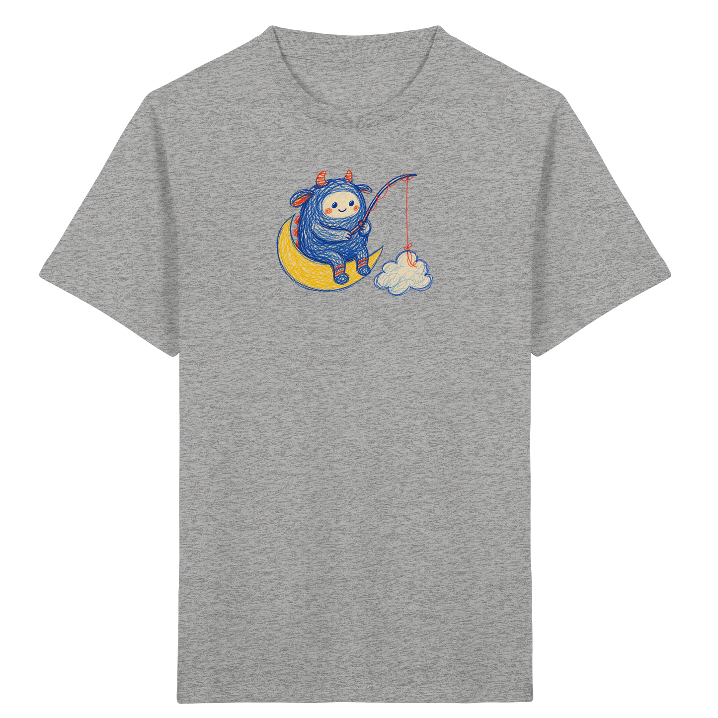 Kleiner Wolkenangler auf Mondsichel - Kinder Bio T-Shirt