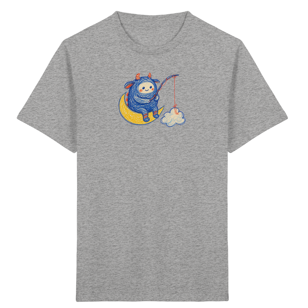 Kleiner Wolkenangler auf Mondsichel - Kinder Bio T-Shirt