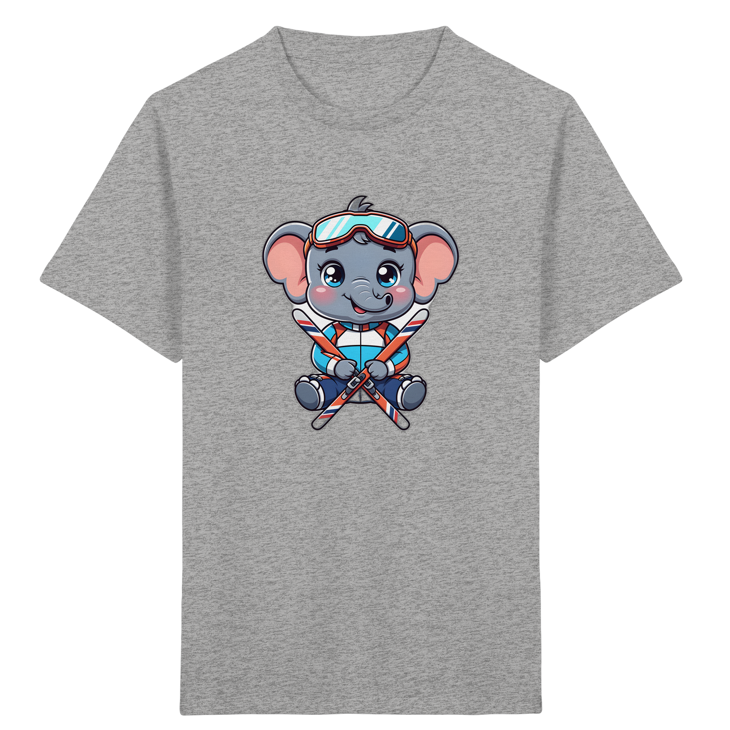 Skifahrender Elefant: Fröhliches Kinder T-Shirt