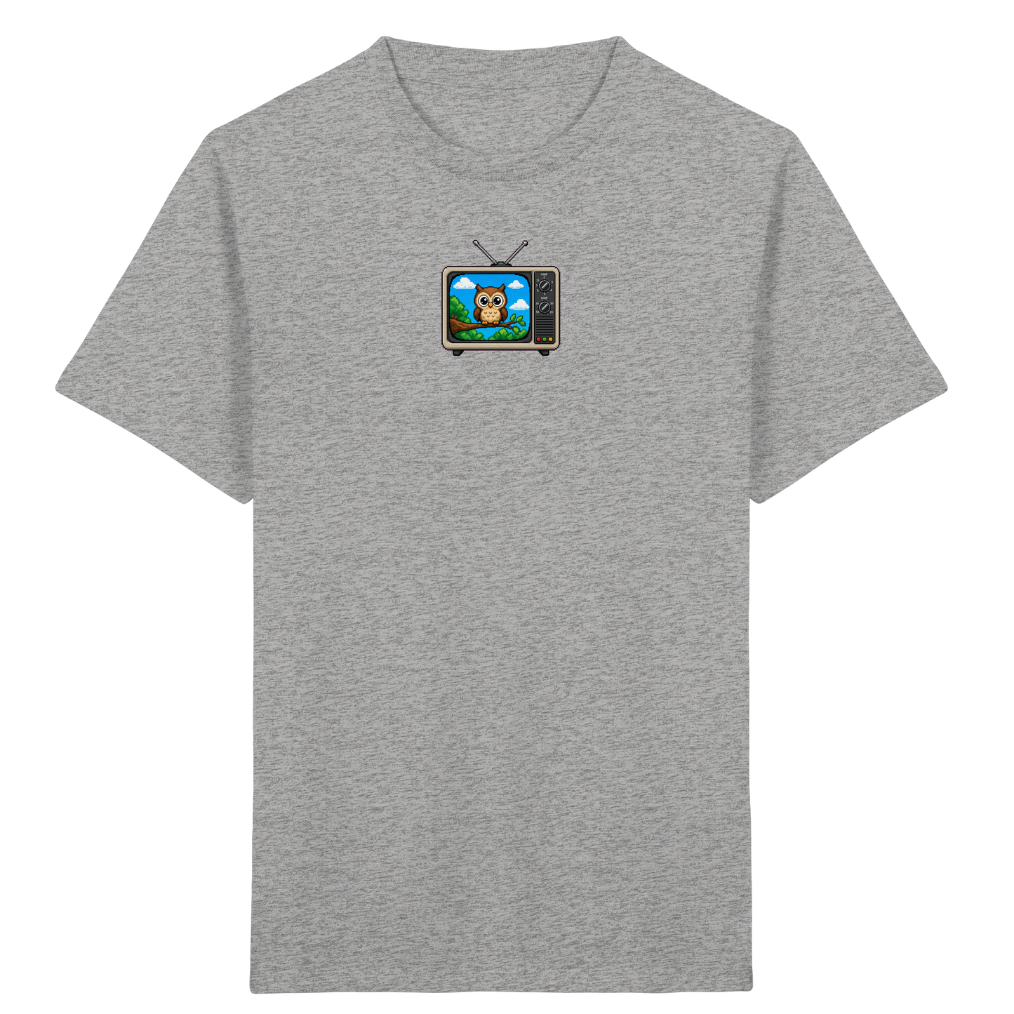 Pixel Eule im Retro-Fernseher Kinder T-Shirt - Kinder Bio T-Shirt