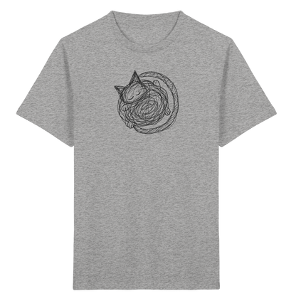 Schlafende Kritzel Katze - Kinder Bio T-Shirt