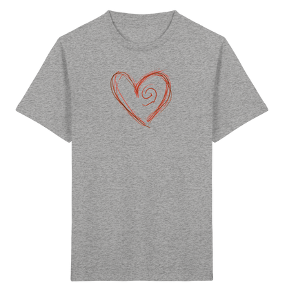 Zimtbraunes Krakelherz Kinder T-Shirt - Kinder Bio T-Shirt