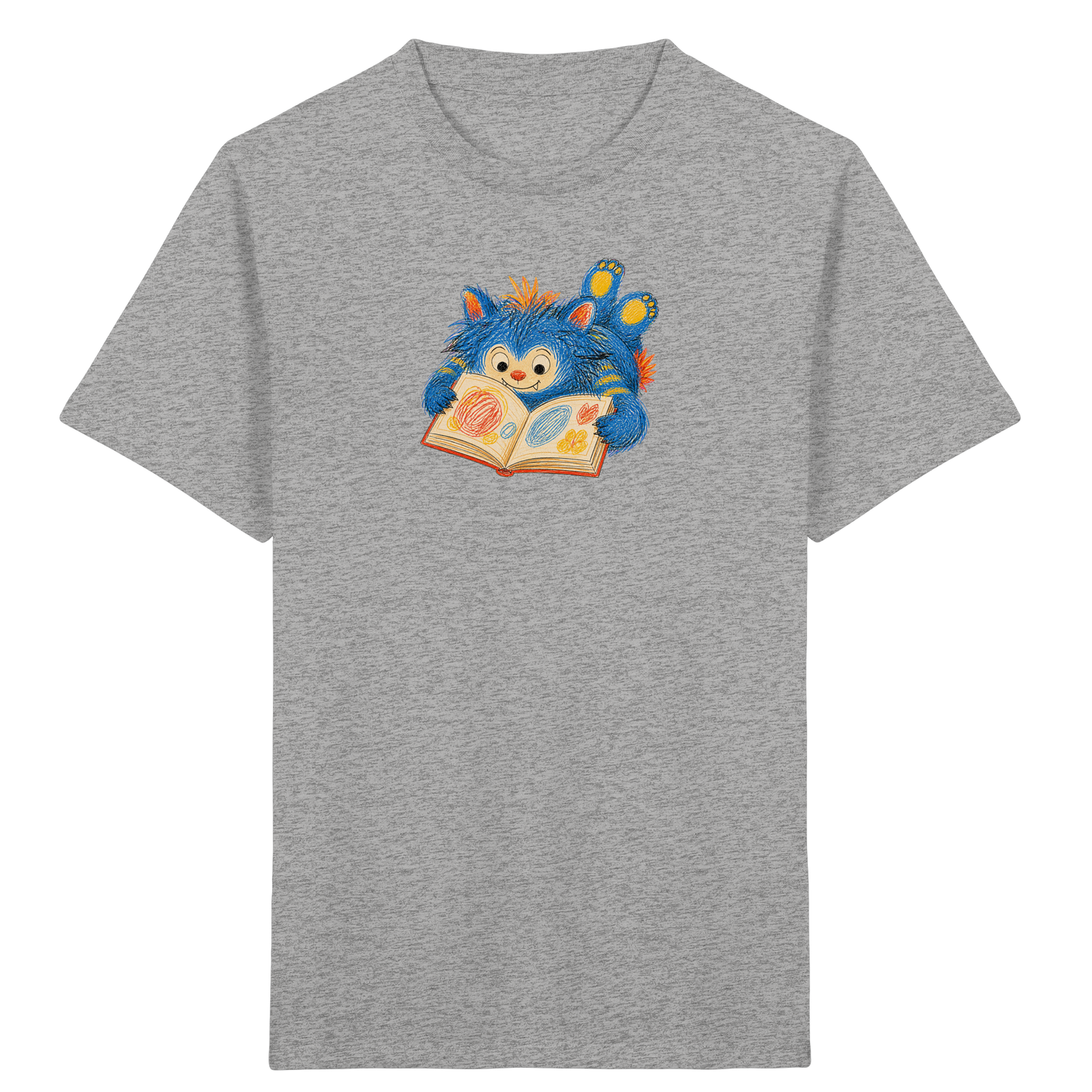 Bücherwurm Monster liest Bilderbuch - Kinder Bio T-Shirt