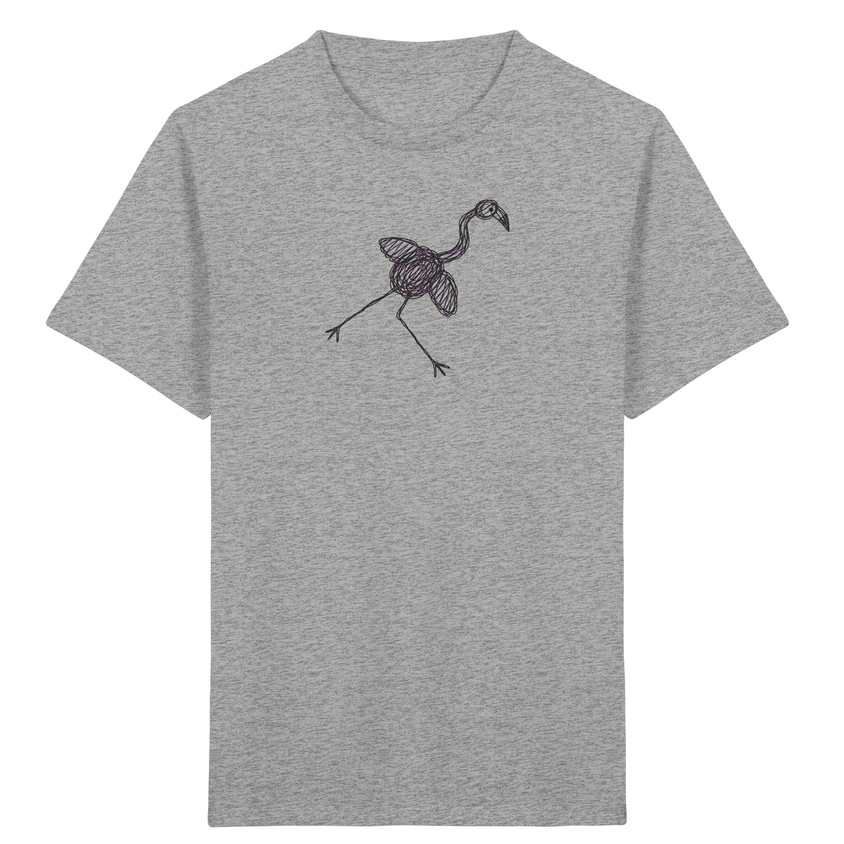 Flamingo von oben gezeichnet - Kinder Bio T-Shirt
