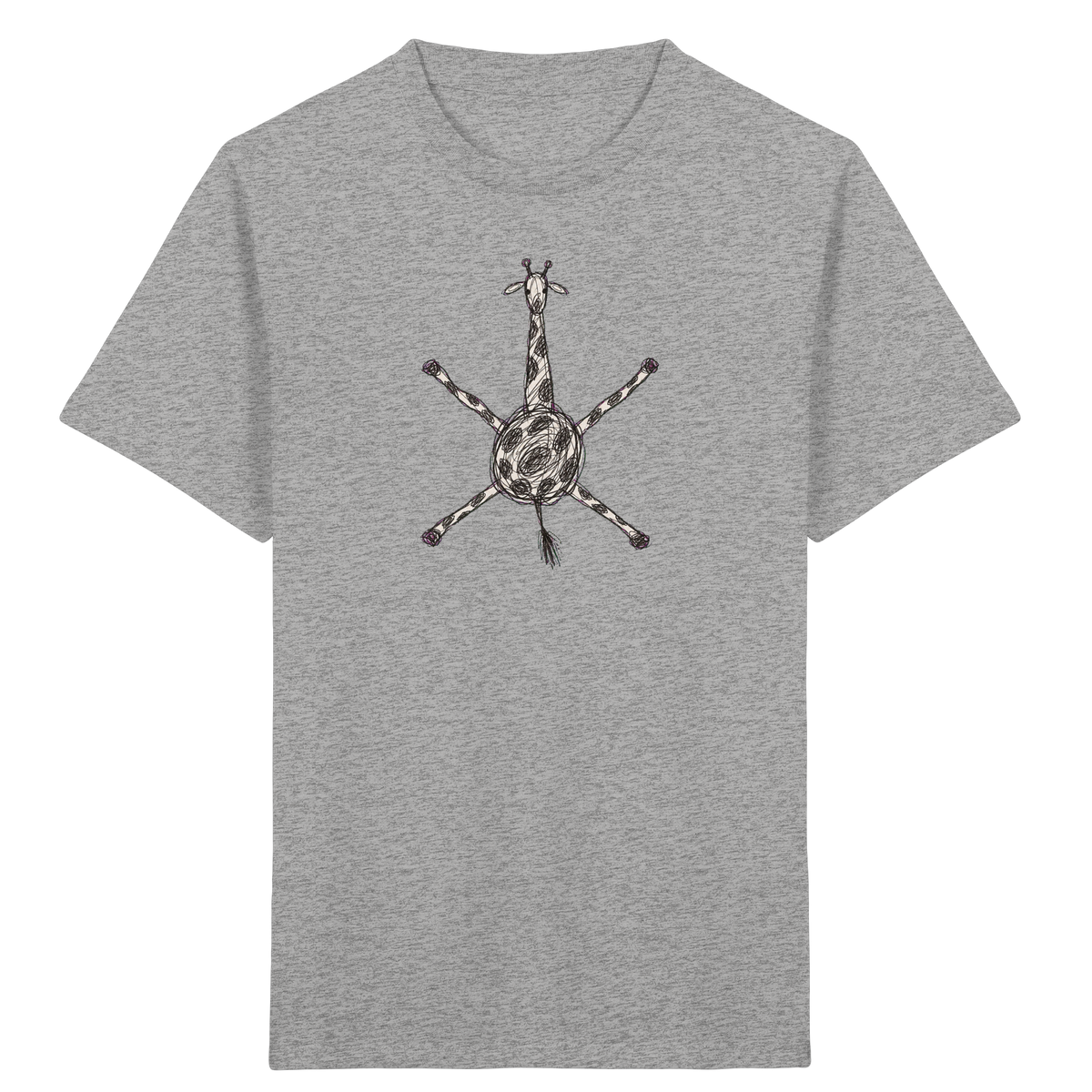 Giraffe von oben gezeichnet - Kinder Bio T-Shirt