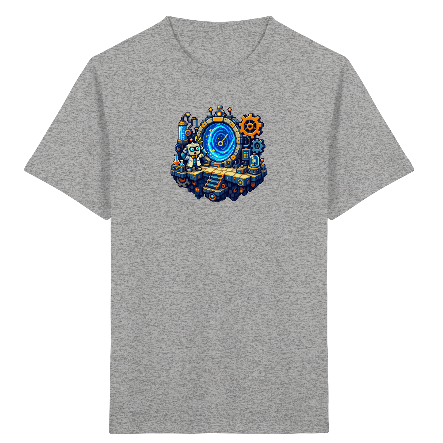 Cooles Roboter Wissenschaftler Pixel T-Shirt - Kinder Bio T-Shirt
