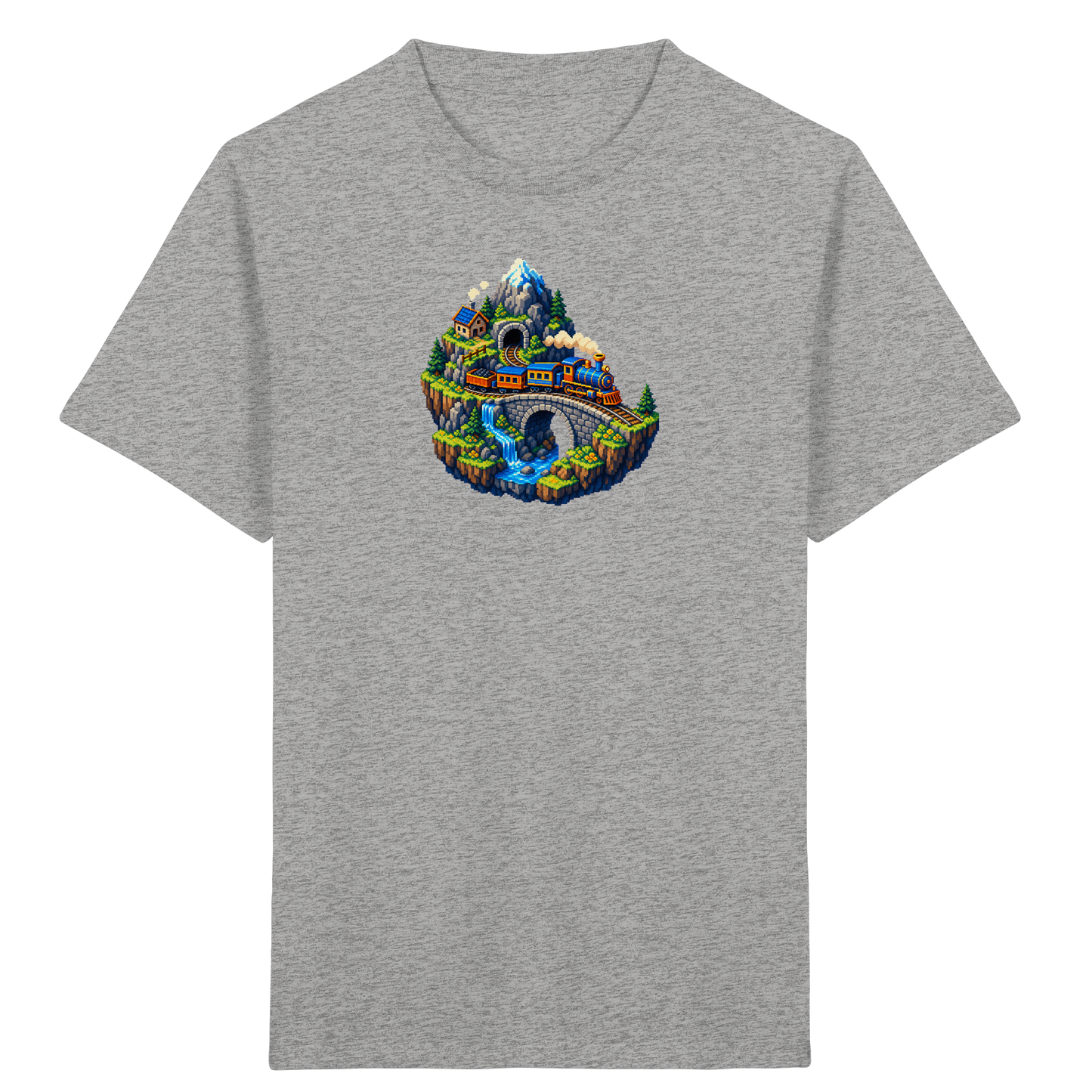 Retro Pixel Zug Abenteuer Shirt - Kinder Bio T-Shirt