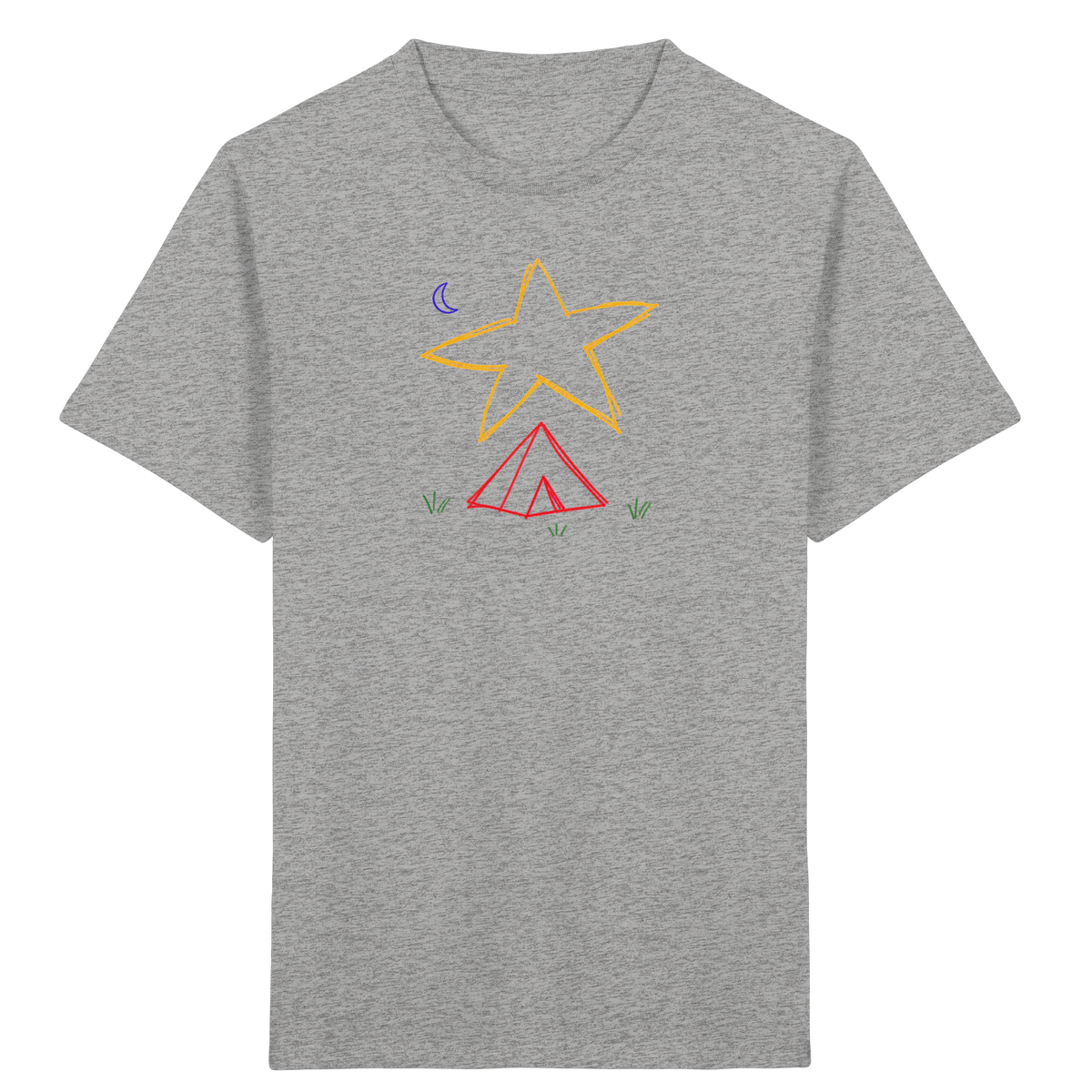 Abenteuerliches Zelt unter Sternenhimmel T-Shirt - Kinder Bio T-Shirt