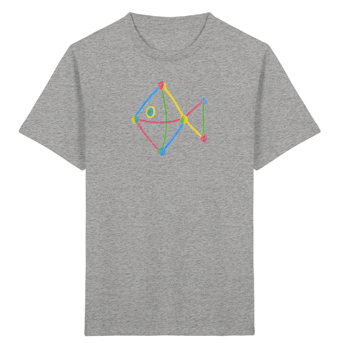 Farbpunkt Fisch Kinderzeichnung - Kinder Bio T-Shirt