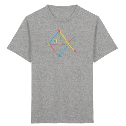 Farbpunkt Fisch Kinderzeichnung - Kinder Bio T-Shirt