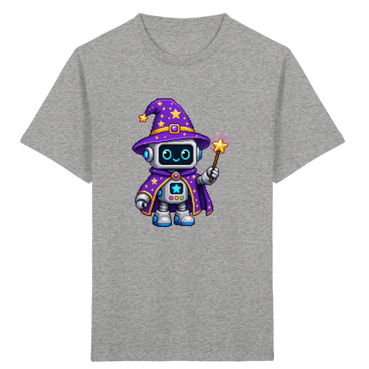 Pixel Roboter Zauberer T-Shirt: Magischer Spaß - Kinder Bio T-Shirt