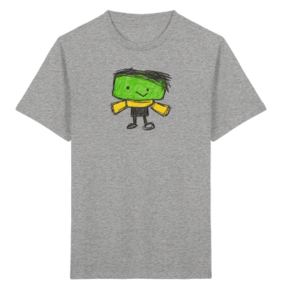 Kritzelkopf mit gelbem Schal - Kinder Bio T-Shirt
