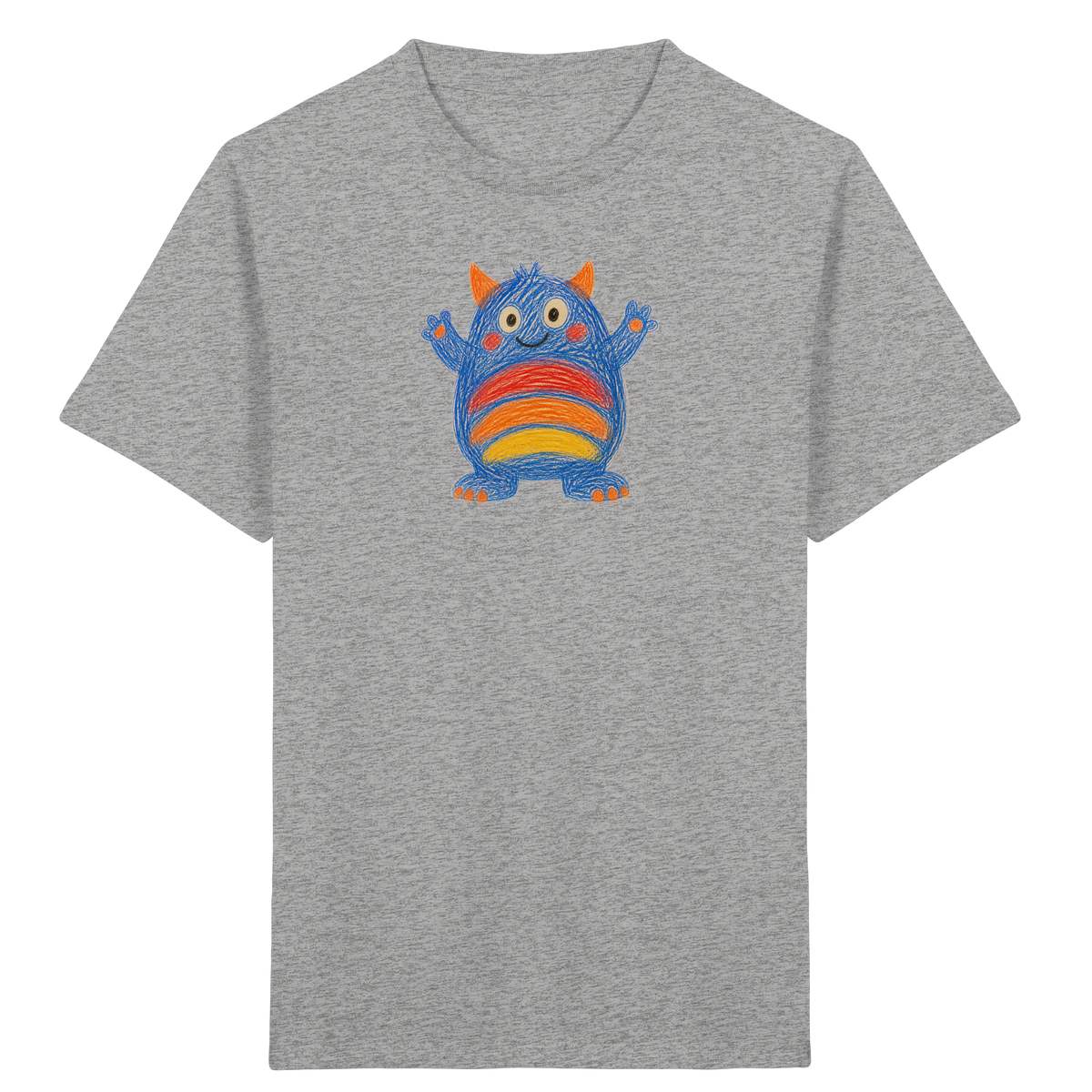 Regenbogenbauch Monster T-Shirt - Kinder Bio T-Shirt