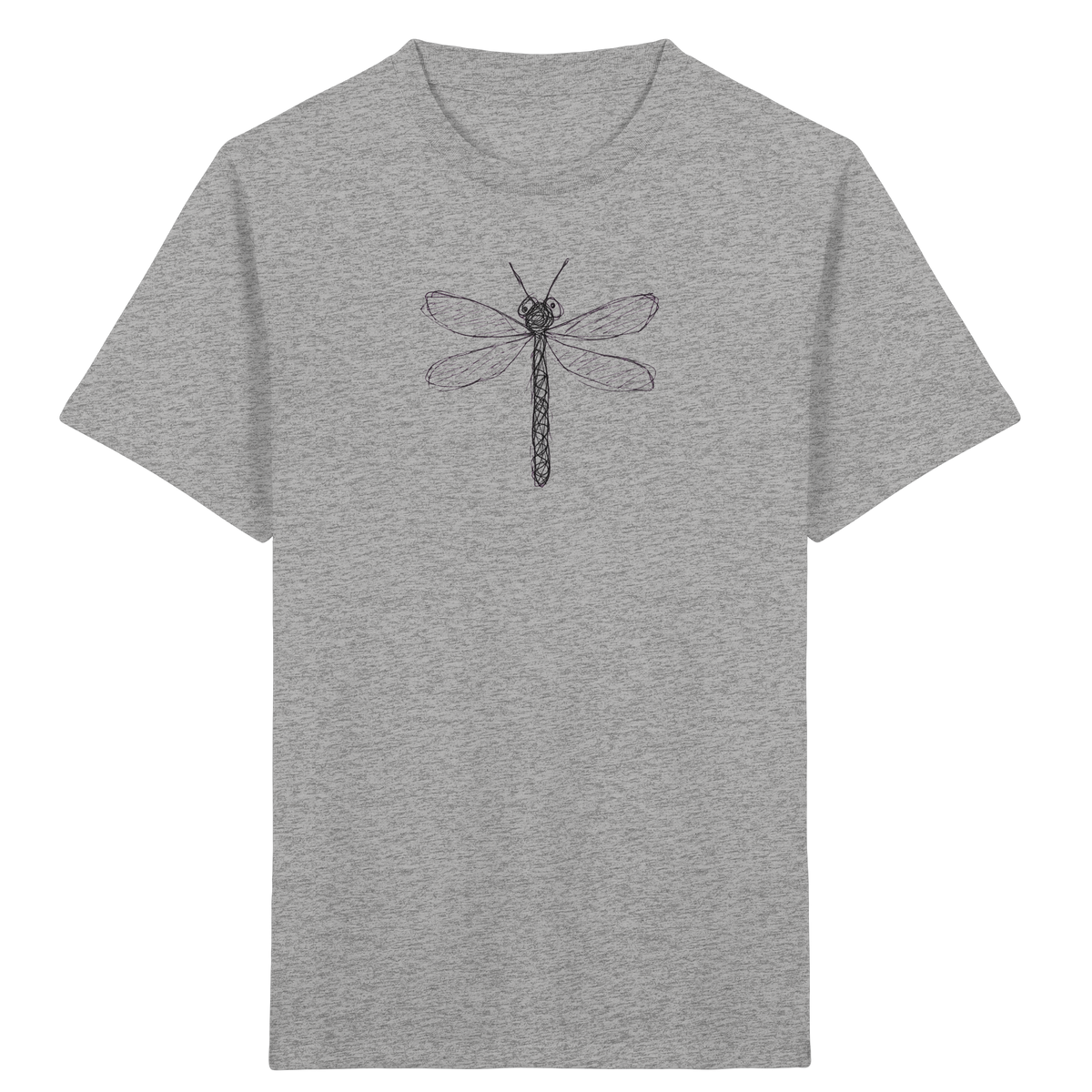Libelle von oben gezeichnet - Kinder Bio T-Shirt