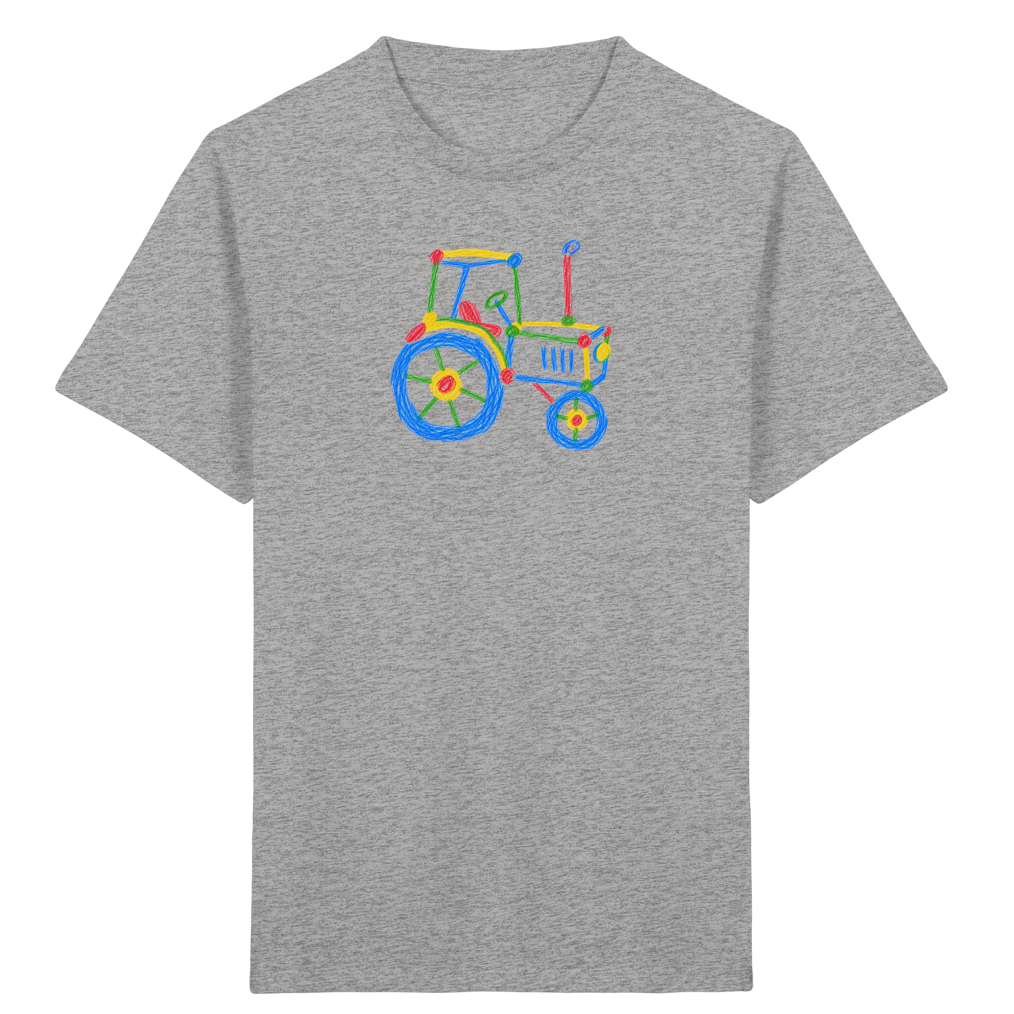 Kinder-T-Shirt mit buntem Farbpunkt-Traktor
