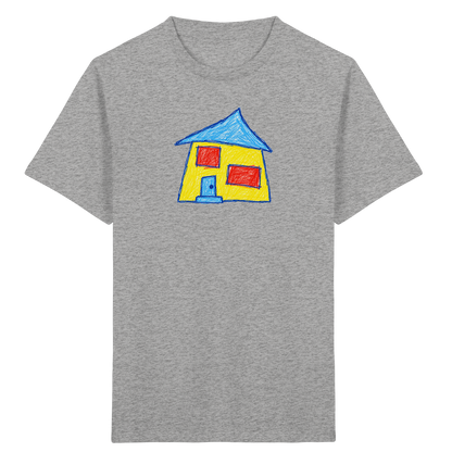 Gelbes Haus mit Doppelfenstern - Kinder Bio T-Shirt